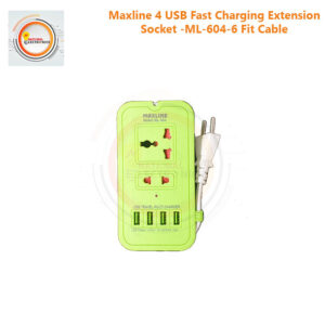 Maxline 4 USB Fast Charging Extension Socket -ML-604-6 Fit Cable