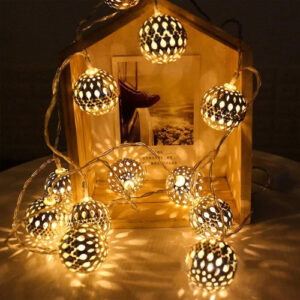 Golden Metal Ball Fairy Light, Metal Ball String Light - Fairy lights 20pcs string lights Party Wedding Decoration